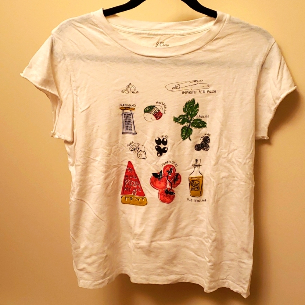 J Crew Pizza Ingredients Tshirt